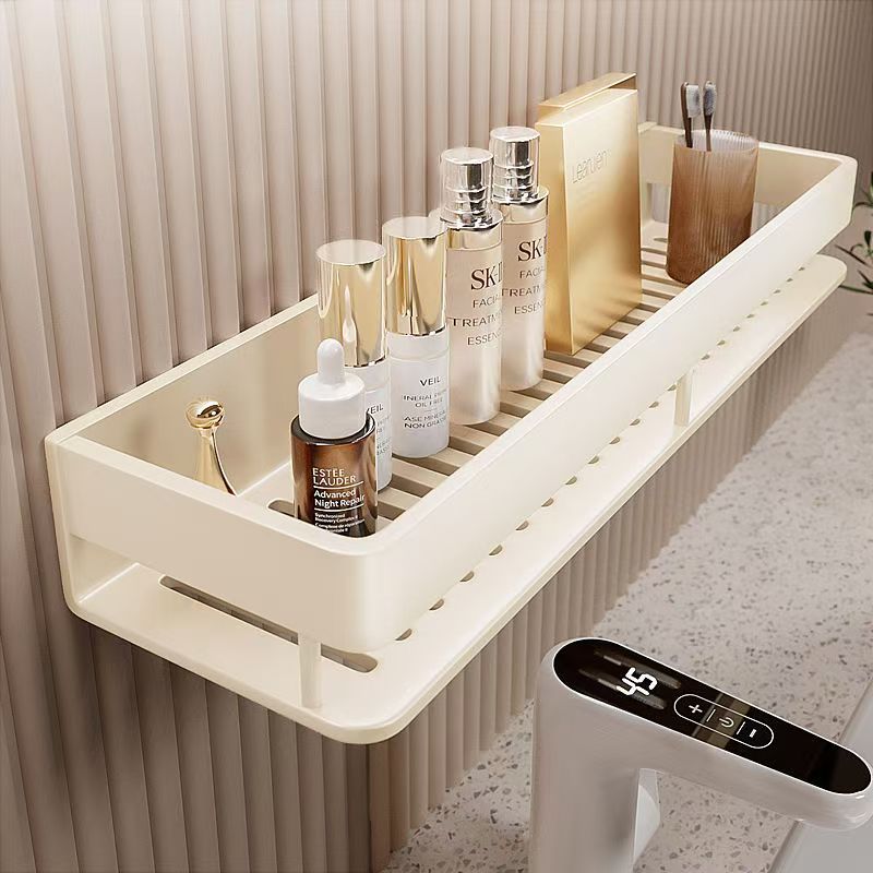 Space Aluminum Cream Wind Toilet Wash Desk Shelf No Punching Toilet Bathroom Toilet Wall Hanging Storage Rack