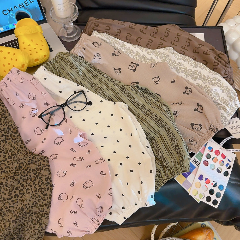 [korean style wear] children's anti-mosquito pants  summer thin ins style loose walking pants thin style