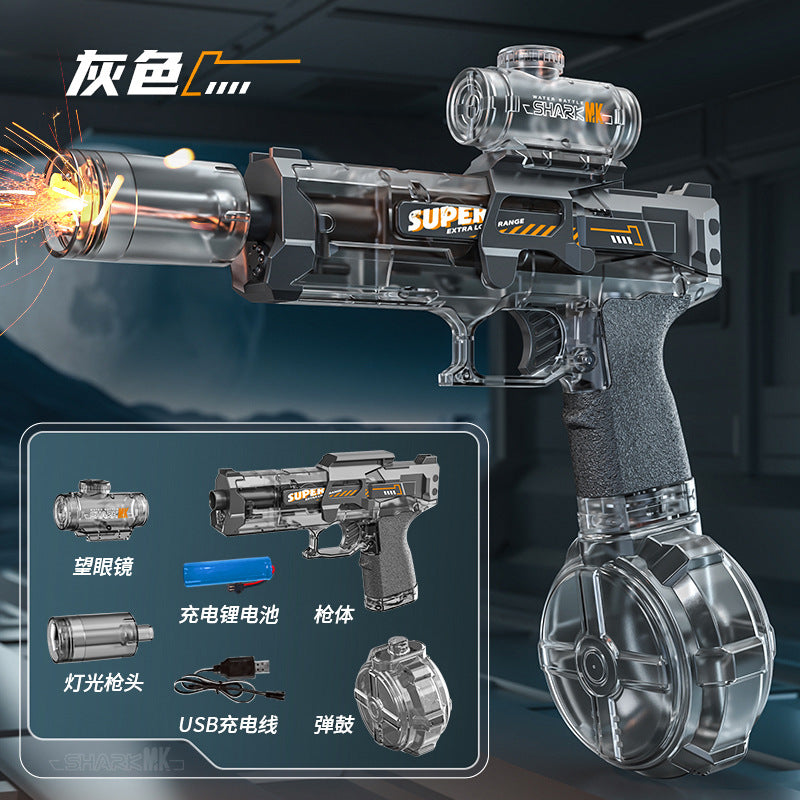 ice mouse electric water gun pulse water gun automatic water absorption grab light kids boys summer water gun toy