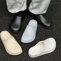2026new arrivaleva toe cap slippers for men outwear waterproof holeless half slippers high-looking couple holeless slippers