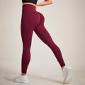 seamless yoga pants manufacturer outwear high waist tummy control peach butt fitness pants elastic plaid sports pants for women
