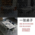 Rock slab dining table for homesmall apartment dining table modern casualaccessible luxury rectangular high-end glossy dining table and chair combination