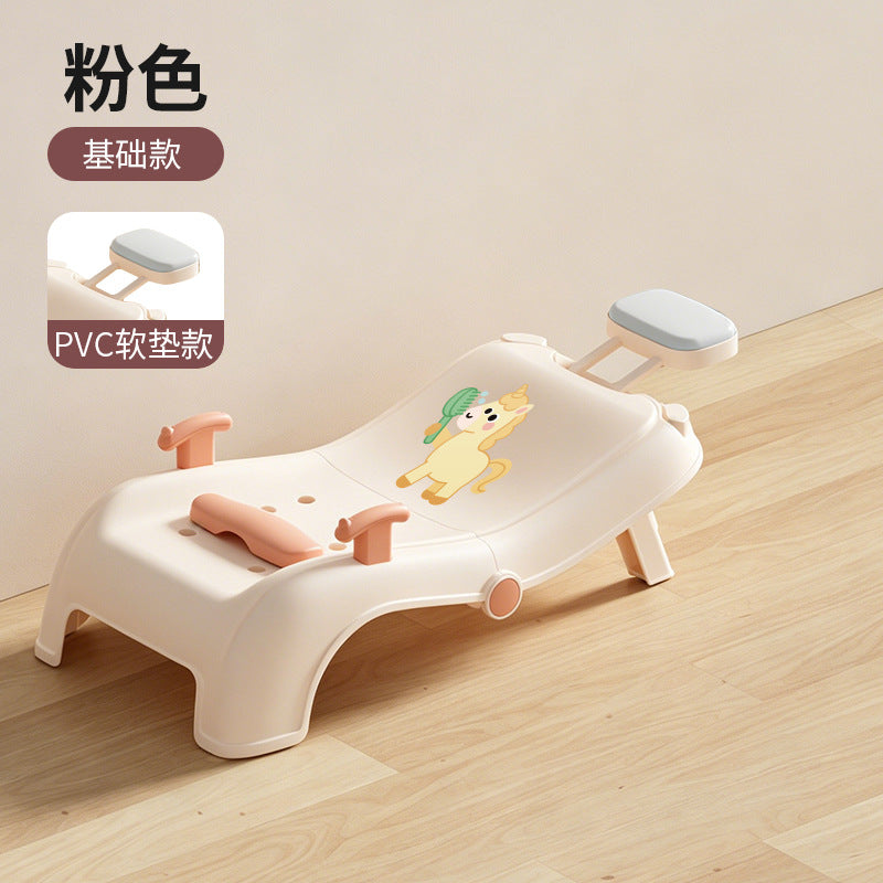 Foldable baby bath chair - anti-slip, reclining design for easy hair washing at home