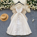 Accessible luxury qianjin style classy suspender dress women's summer pleated waist slimming look design celebrity elegant long skirt