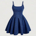 Fashionnew arrivalexport cross-border  women's sweet suspender silm skirt waist denim dress for women