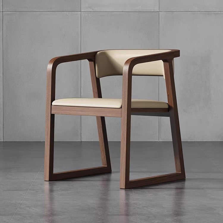 New chinoiserie ash wood dining chair solid wood chair tea table chair conference hotel restaurant tea chair backrest armrest dining chair