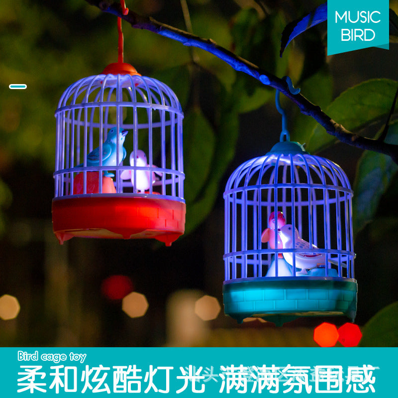 New and unique human body sensor voice-controlled artificial bird cage scenic spot temple fair gift mini bird cage street stall toy