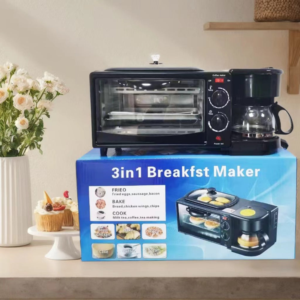 3-in-1 breakfast maker - multifunctional home appliance for coffee, hot milk, and toast