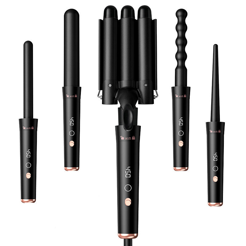 's new popular product, multi-functional head changer, curling iron LCD display 5-in-1 tube changer, curling iron  factory