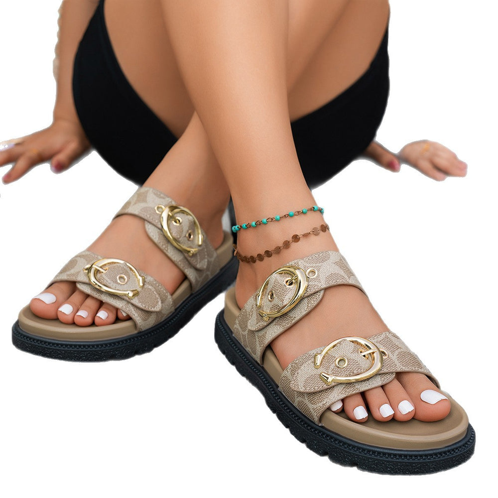 summer new arrival: plus size women's casual comfortable fashionable slip-on sandals for wholesale