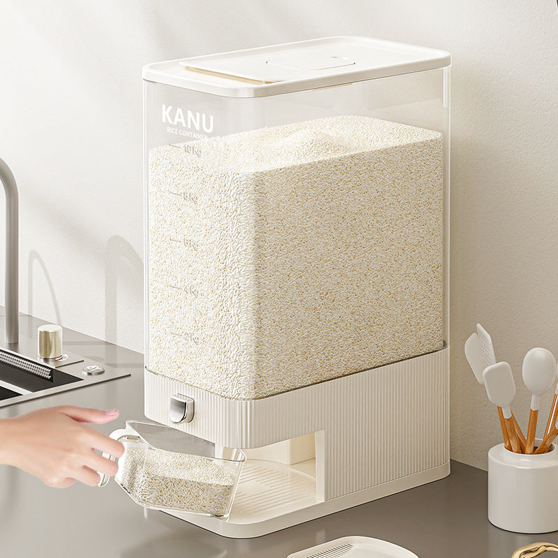 Rice bucket press-type automatic rice delivery household insect-proof and moisture-proof sealed rice storage tank large-capacity rice noodle miscellaneous grain storage bucket