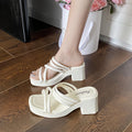 2026 new arrival: hot-selling women's high-heeled slides - summer outdoor wear, height-increasing, non-slip sandals, fashionable wedge heel women's shoes