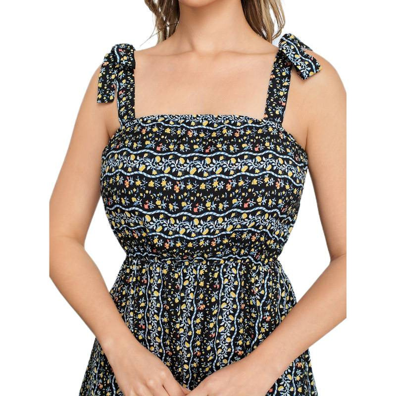 Aliexpress cross-border new original digital floral print vacation dress