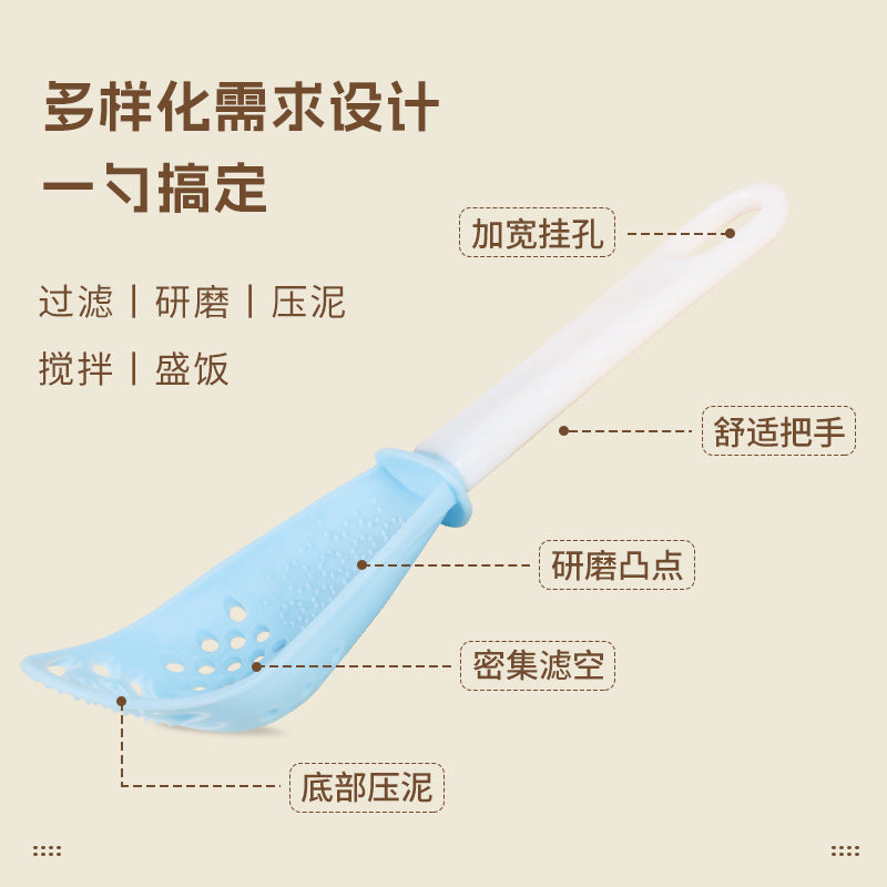grinding cooking spoon, mashing and draining spoon, cooking spatula, grinding ginger and garlic spoon, egg mixer, potato masher