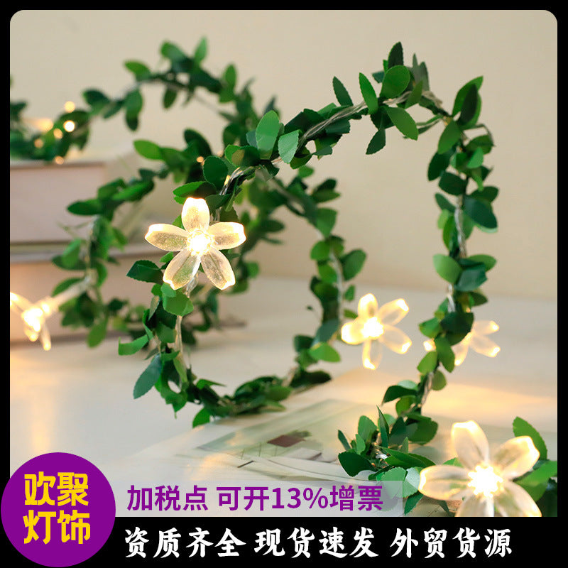 New led light string green leaf rattan bubble ball little bee battery box USB indoor and outdoor scene decorative light