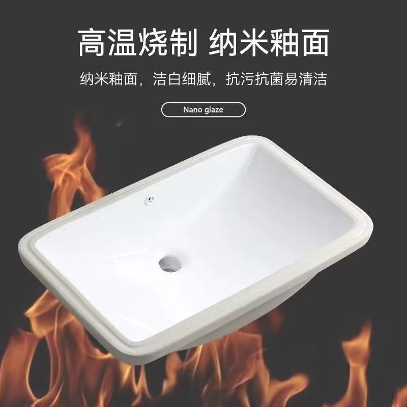 Hotel style ceramic undercounter wash basin small size square round balcony wash basin bathroom basin single basin