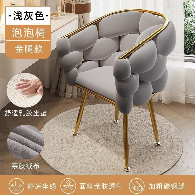 Bubble chair: minimalist, luxe design for home use - makeup vanity, manicure chair, comfortable petal shape