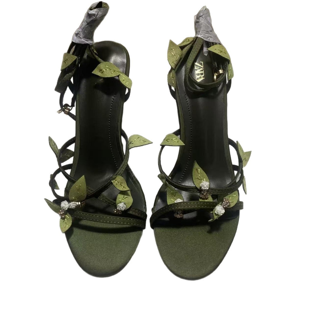 2025 summer new arrivals: fashionable and versatile butterfly-themed sexy stiletto heel sandals with ankle strap for women
