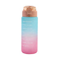 Gradient color straw cup portable bounce lid leak-proof and drop-resistant plastic cup large capacity outdoor fitness sports cup