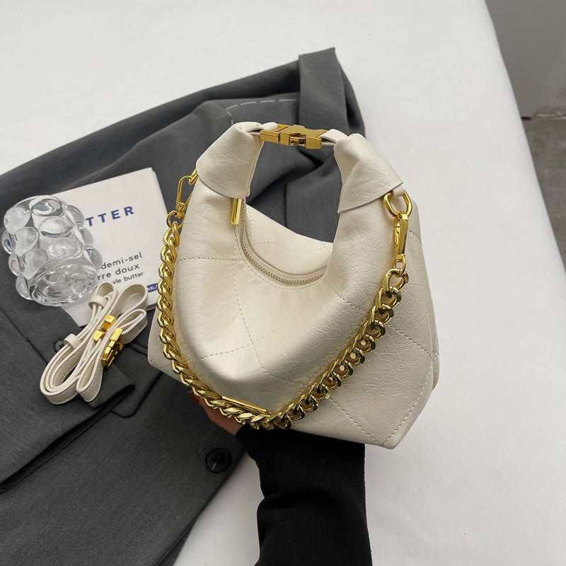 Cross-border delivery 2025 spring and summer new light luxury fashion chain handbag diamond underarm bag women's shoulder messenger bag