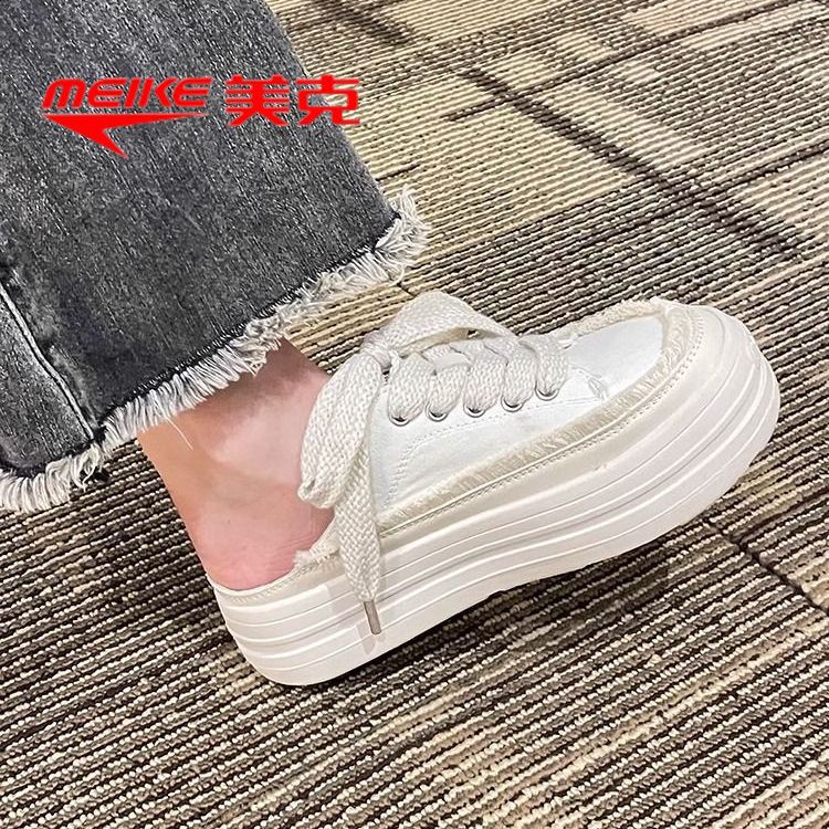 ins Korean version of dad shoes women's 2023 summer new student platform sports shoes women's casual bag head canvas half drag
