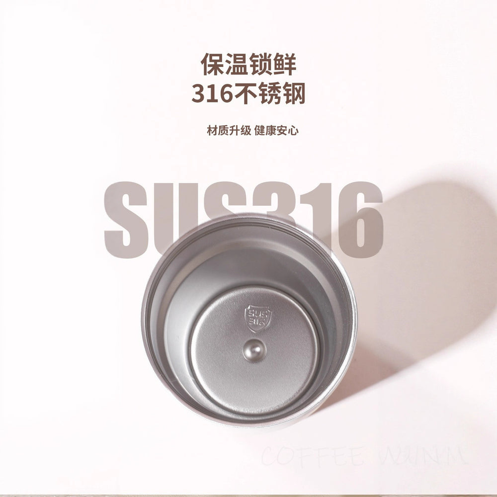 Smart coffee mug - 316 stainless steel, stylish design, car-friendly vacuum insulated thickened thermos, portable travel mug for students