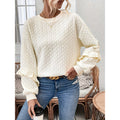 european and american cross-border off-white wheat embossed crewneck sweatshirt for women