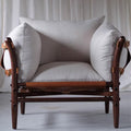 Sofa chair wabi-sabi style chair b&b saddle leather scandinavian medieval designer pure solid wood for home single chair fully decorated