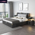 Pneumatic high box storage bed for home master bedroom small apartment storage panel modern casual double bed