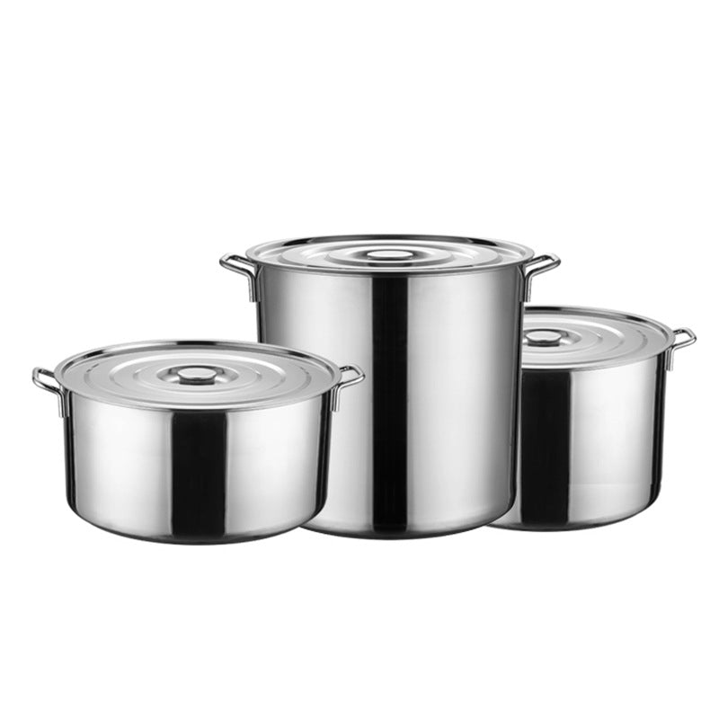Soup bucket, hotel stainless steel multi-purpose bucket with lid, large-capacity soup pot, household round bucket, porridge bucket, water storage bucket
