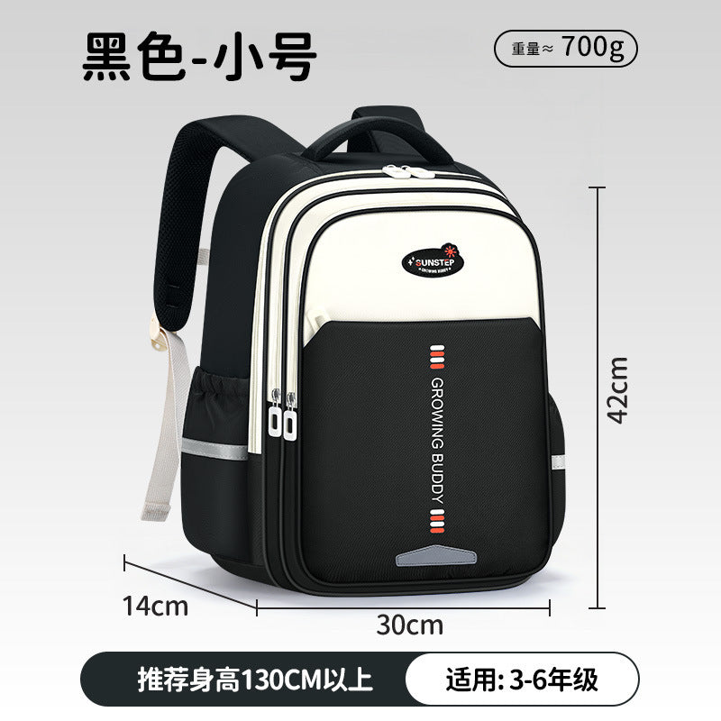 , stylish british-style elementary school backpack for grades 1-6, designed for both girls and boys. features a load-reducing, spine-protecting design, perfect as a kids' backpack