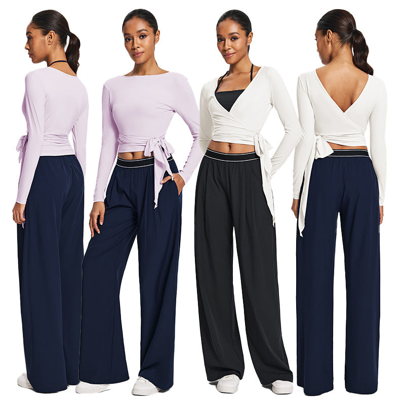 thin breathable casual yoga clothes suit high waist outdoor sports fitness blouse can be outwear yoga clothes for women