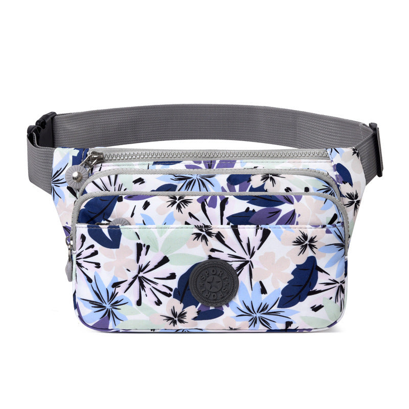 Fanny pack 2025 summer new printed nylon cloth small bag  fashion lightweight shoulder messenger bag casual breast bag