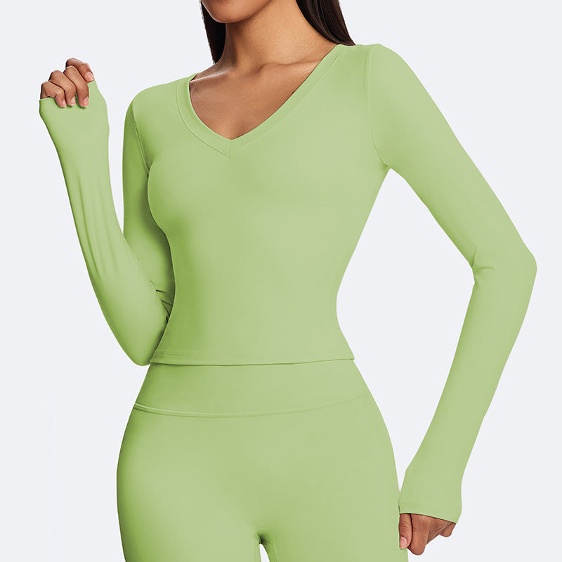 new autumn/winter long-sleeve yoga set - slimming, figure-hugging, tight-fit activewear for fitness, outdoor running, and casual workout