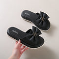 Trendy bowknot slides for women - new outdoor style, super popular, one-strap, non-slip, chunky sole, high-end sandals