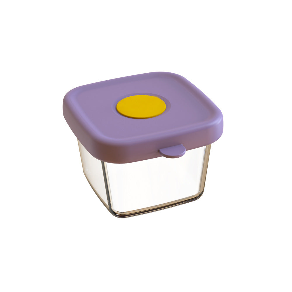 Kids glass food supplement box silicone fresh lid portable tableware box baby jam box snack box can be steamed and cooked wholesale