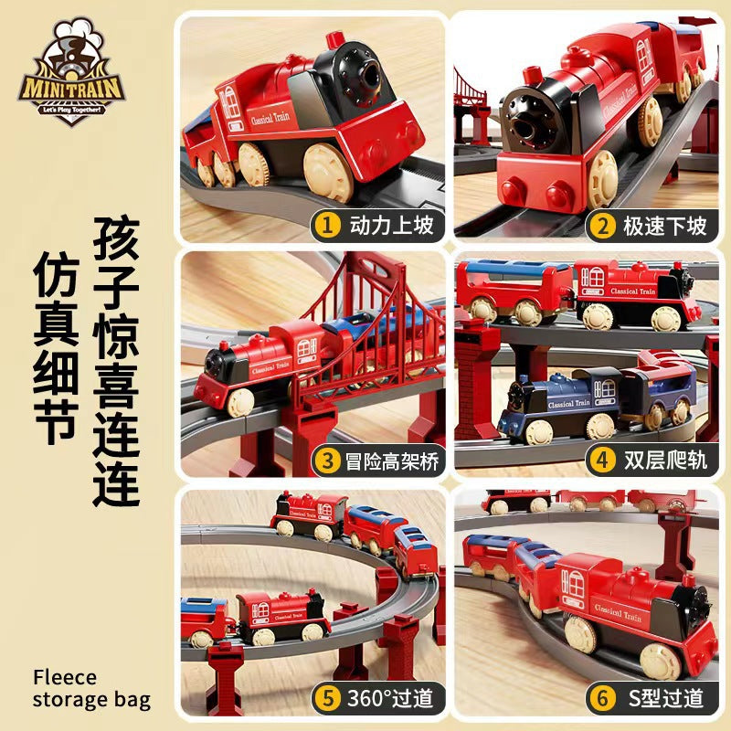 electric train track educational toy artificial model electric train super large changeable track assemble toy