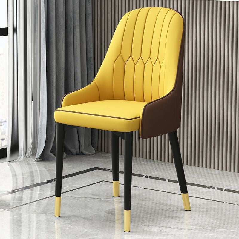 Hotel & home light luxury dining chair - minimalist modern backrest stool, office chair, restaurant leisure chair, dining table chair - metal & other materials