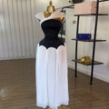 European and american cross-border women's fashion:  summer new arrival - elegant design, mesh paneling, color block, slim-fit, figure-flattering dress
