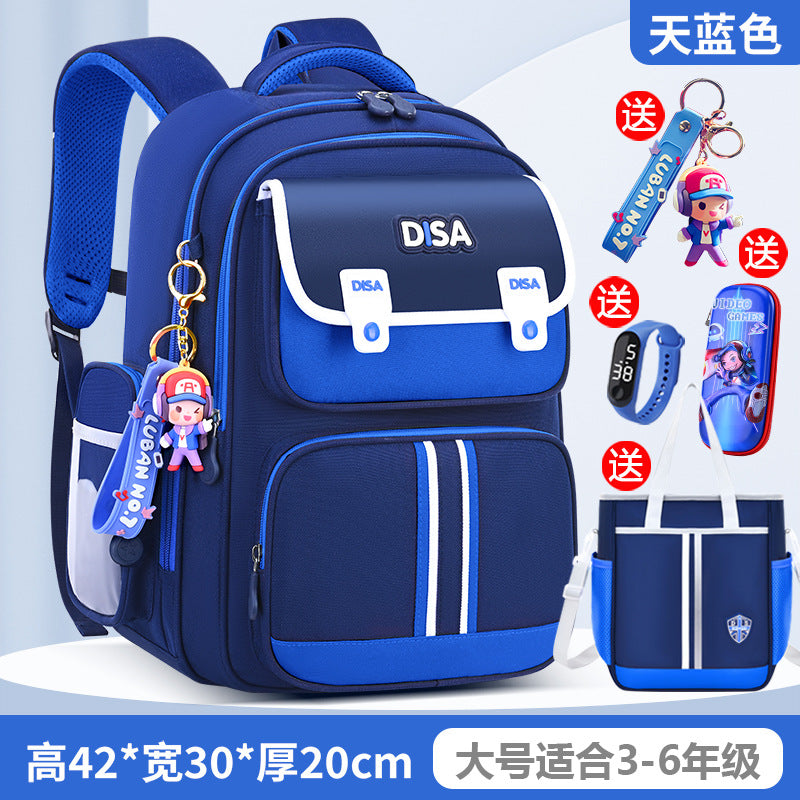 Schoolbag for boys and primary school students 2026 new arrival for grades 1, 2, 3 to 6, boys and girls, lightweight kids spine protection and burden reduction