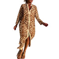 autumn new arrival: cross-border european and american leopard print v-neck long sleeve dress for women