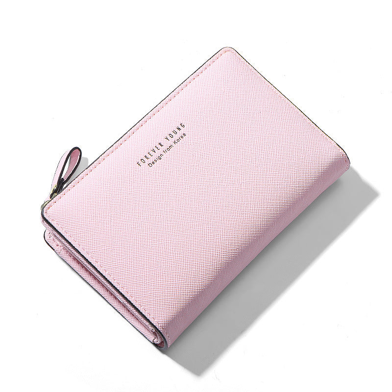 OEM processing customized women's wallet short high-end change bag pu leather zipper card bag card holder