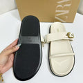 Za's 2025 new summer collection: flat metal fashion trendy single/double buckle strappy european & american style outdoor sandals for women