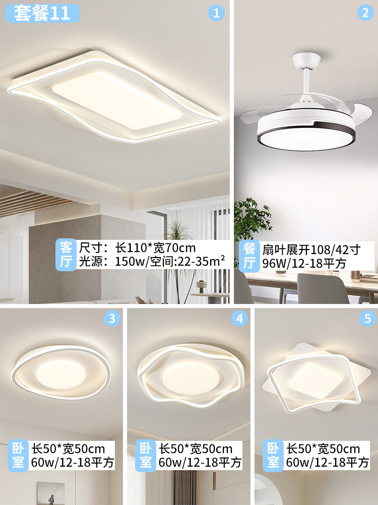 Zhongshan Lighting Factory Direct Sales Living Room Main Light Whole House Package Intelligent Voice Home Improvement Round Room Bedroom Ceiling Light