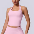 New arrival cross-border seamless pure colorhalter beautiful back tight sports vest sports running fitness yoga wear tops women