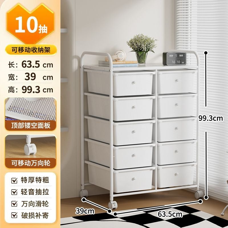 Multi-tiered storage cabinet with drawers - versatile organizer for home, space-saving, black