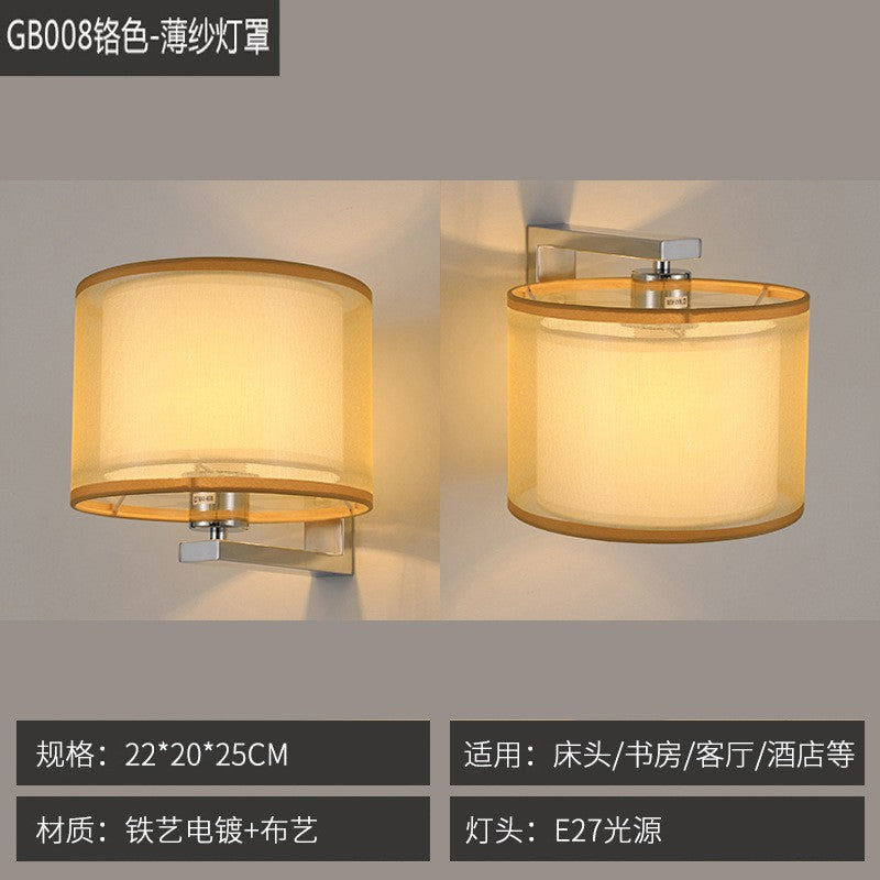 Wall lamp popularcasual up and down adjustment installation room reading master bedroom bedside lamp normcore fabric lampshade led lamp