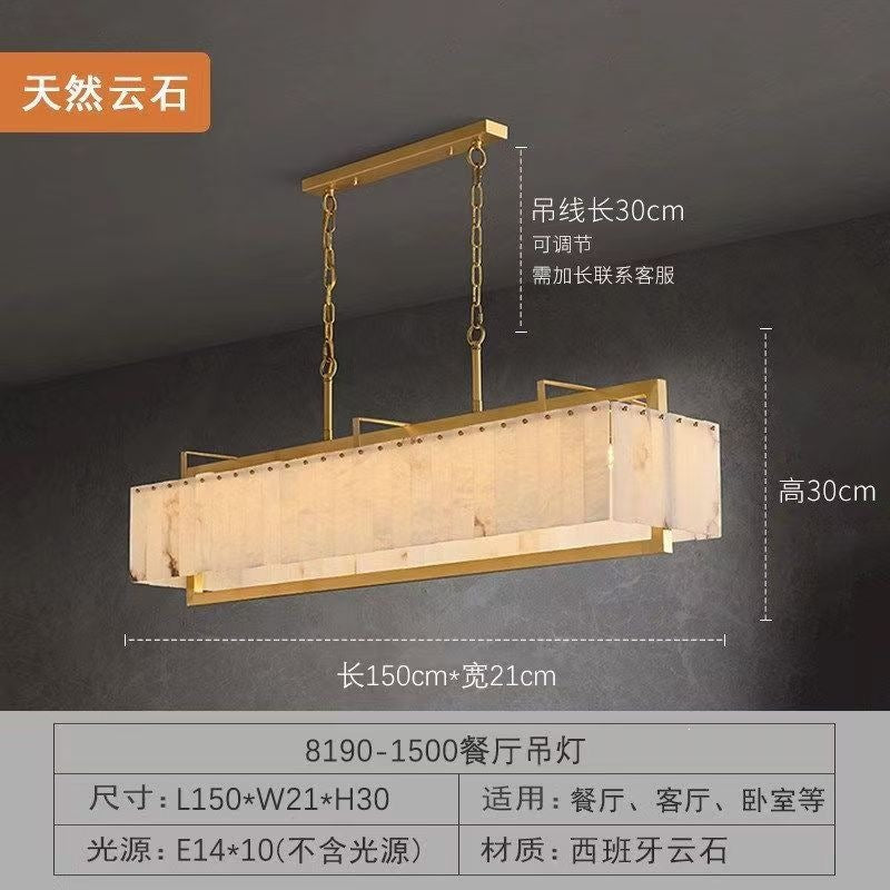 Luxury marble & solid brass living room chandelier - modern minimalist lighting for dining room, bedroom, show home, villa, duplex, and grand hall
