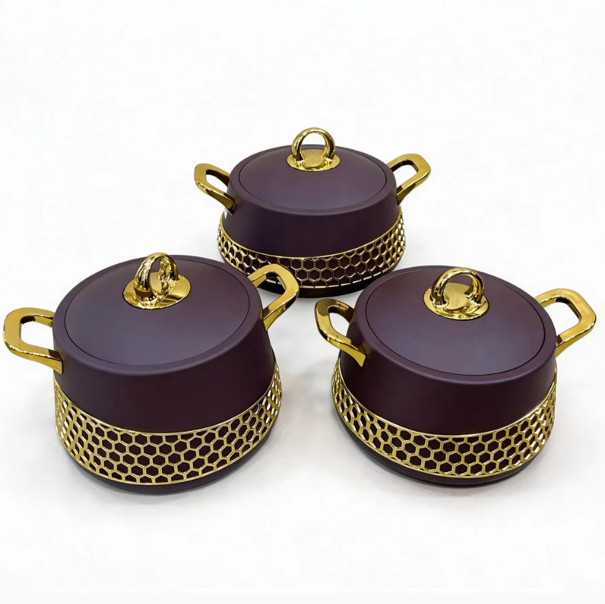 High-end light luxury cross-border insulated lunch box 3pcs food warmer 2l-2.5l-3l hot-selling insulated tableware
