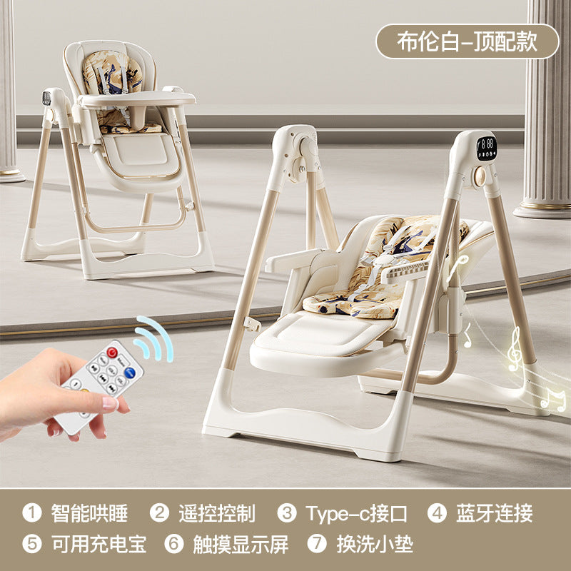 Baby Dining Chair Electric Sleeping Rocking Chair 2-in-1 Baby Dining Table and Chair Household Multifunctional Newborn Rocking Chair